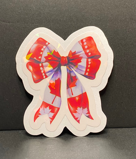 Canadian flag bow holographic sticker